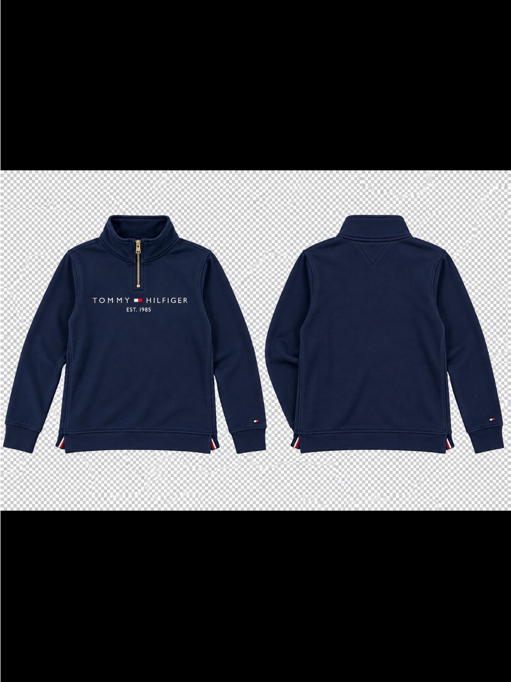 Tommy Hilfiger Navy Half-Zip Logo Pullover